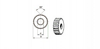 Ролик 19х9,5х6,35 мм с шагом насечки 1,0 мм для прямого рифления "SOVIS"