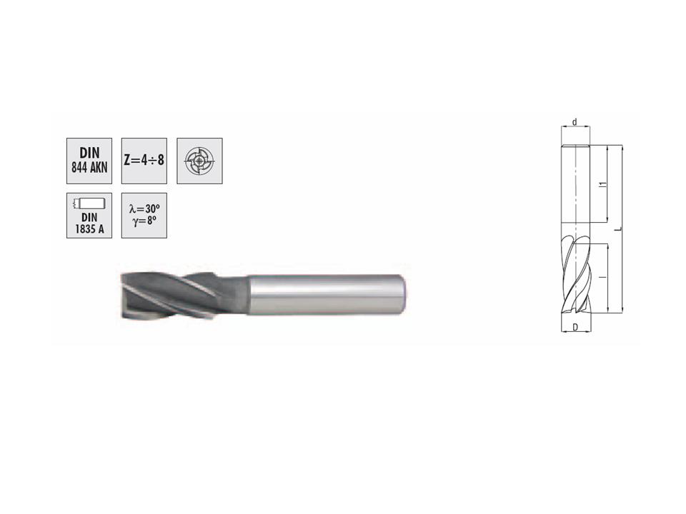 Фрезы концевые с цилиндрическим хвостовиком DIN 844 AKMN HSSE фото 5