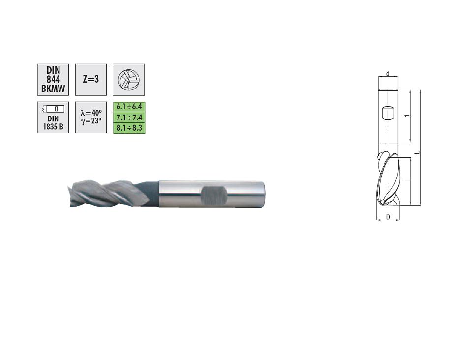 Фрезы концевые по алюминию с ц/х, Z=3 DIN844 ВKMW HSSE фото 5