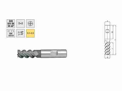 Фреза концевая по нержавеющей стали ц/хв. 14,0 мм Z=4, INOX DIN 844 BK SN50 HSSE /0641-551-865603/